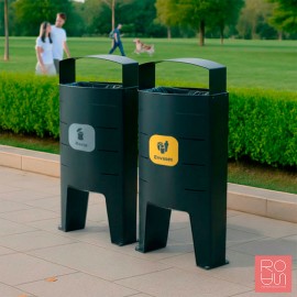 Paperera per reciclatge exterior model Praga de 60 Litres